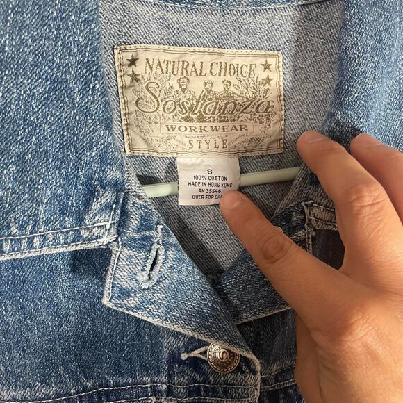 Retro Medium-Wash Natural Choice Sostanza Denim Sleeveless Romper - Picture 4 of 4